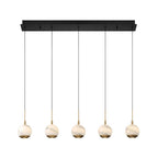 Lib&Co 10208-02 Matte Black Baveno, 5 Light Linear Led Chandelier, Matte Black Image 1