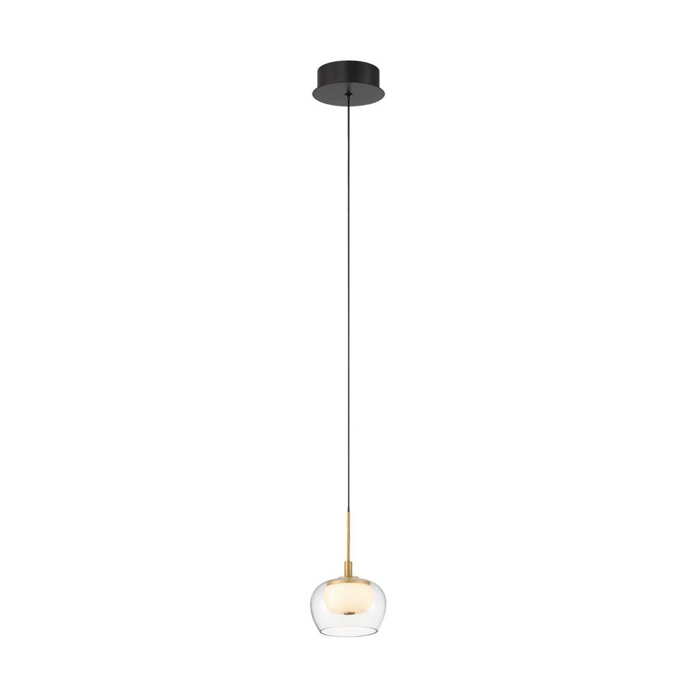 Lib&Co 10211-02 Matte Black Manarola, 1 Light Led Pendant, Matte Black Image 1