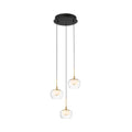 Lib&Co 10212-02 Matte Black Manarola, 3 Light Round Led Pendant, Matte Black Image 1