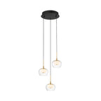 Lib&Co 10212-02 Matte Black Manarola, 3 Light Round Led Pendant, Matte Black Image 1