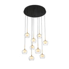 Lib&Co Manarola, 9 Light Round Led Chandelier, Matte Black