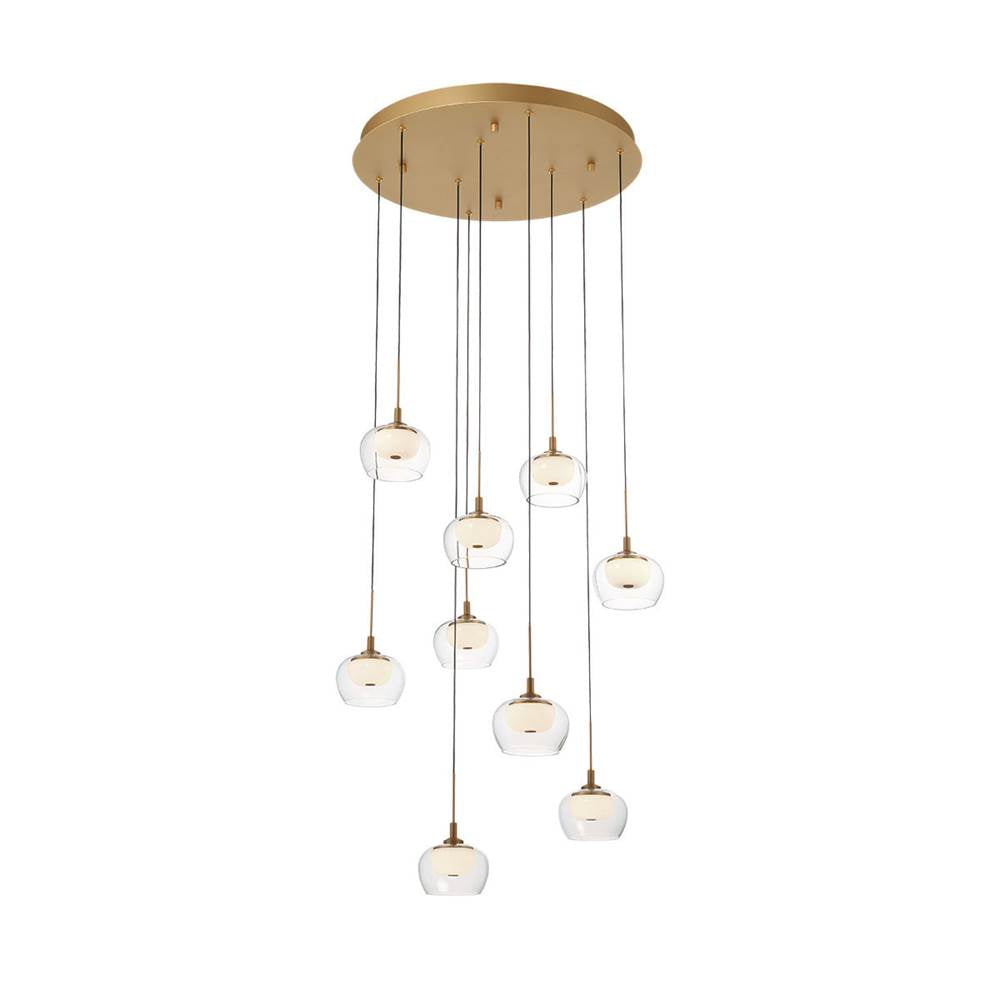 Lib&Co Manarola, 9 Light Round Led Chandelier, Matte Black