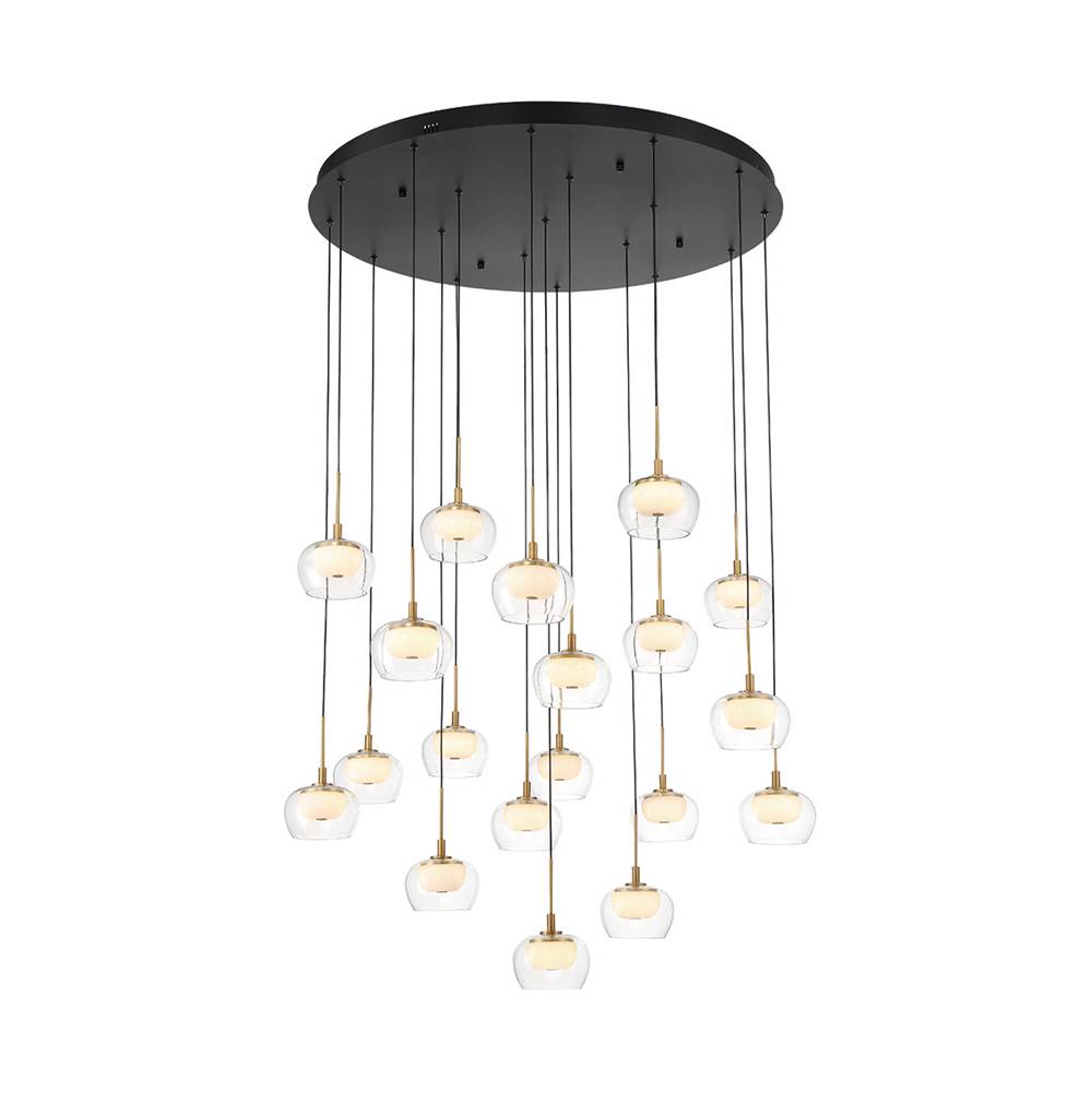 Lib&Co 10214-02 Matte Black Manarola, 19 Light Round Led Chandelier, Matte Black Image 1