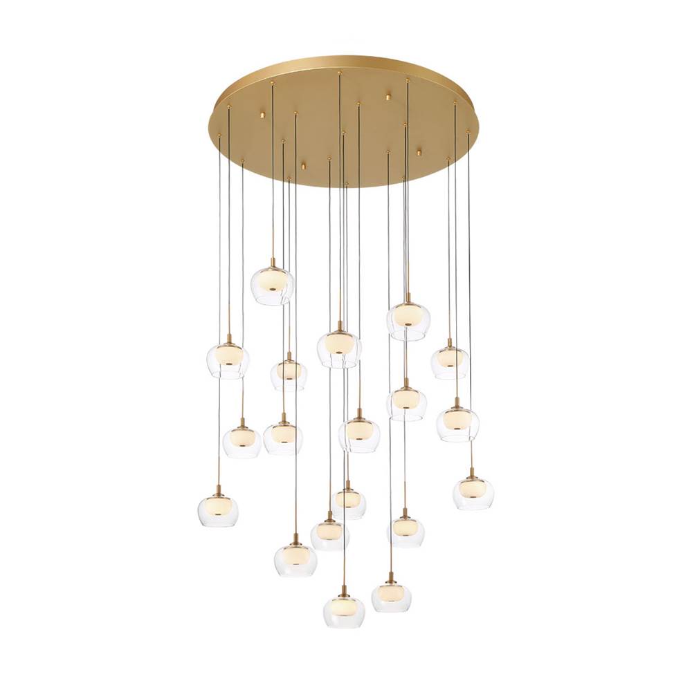 Lib&Co Manarola, 19 Light Round Led Chandelier, Matte Black