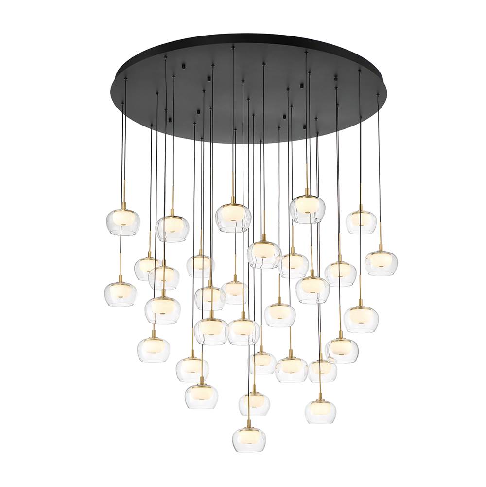 Lib&Co 10215-02 Matte Black Manarola, 31 Light Led Grand Chandelier, Matte Black Image 1