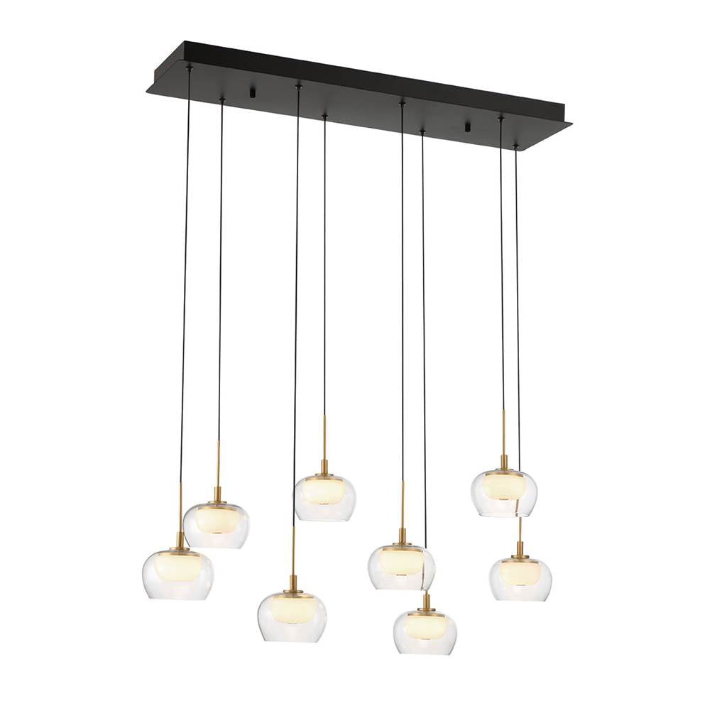 Lib&Co 10216-02 Matte Black Manarola, 8 Light Rectangular Led Chandelier, Matte Black Image 1