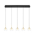 Lib&Co 10217-02 Matte Black Manarola, 5 Light Linear Led Chandelier, Matte Black Image 1