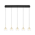 Lib&Co 10217-02 Matte Black Manarola, 5 Light Linear Led Chandelier, Matte Black Image 1
