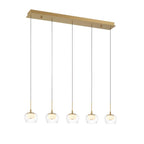 Lib&Co Manarola, 5 Light Linear Led Chandelier, Matte Black