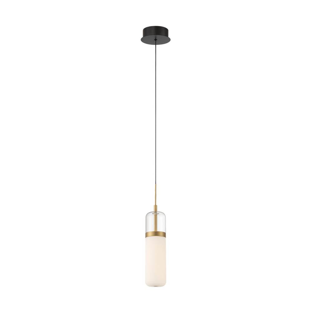 Lib&Co 10220-02 Matte Black Verona, 1 Light Led Pendant, Matte Black Image 1