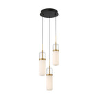 Lib&Co 10221-02 Matte Black Verona, 3 Light Round Led Pendant, Matte Black Image 1