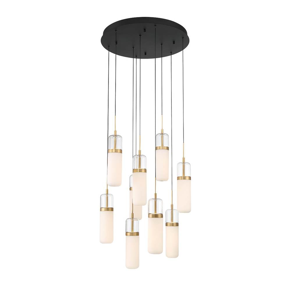 Lib&Co 10222-02 Matte Black Verona, 9 Light Round Led Chandelier, Matte Black Image 1