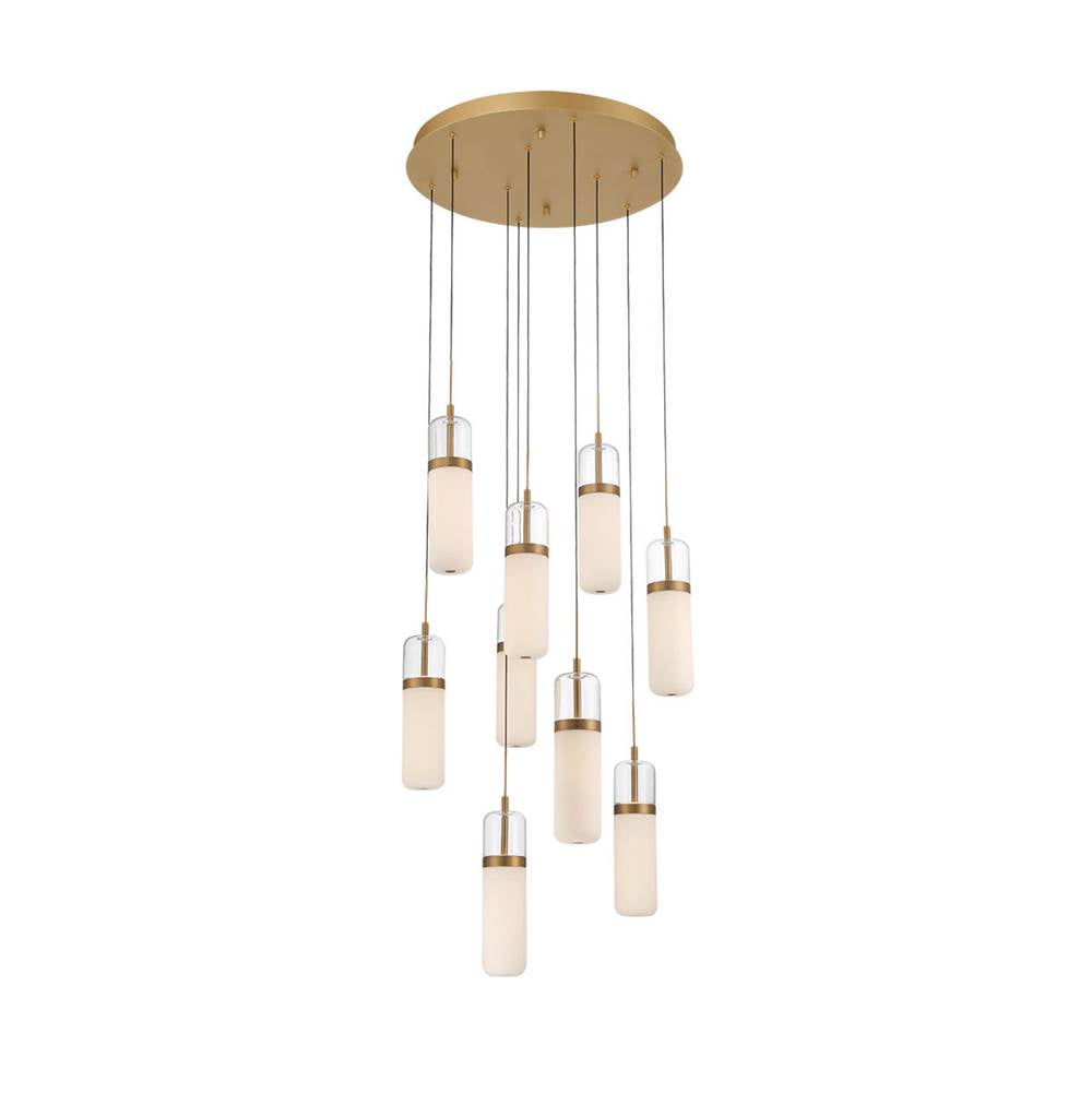 Lib&Co Verona, 9 Light Round Led Chandelier, Matte Black