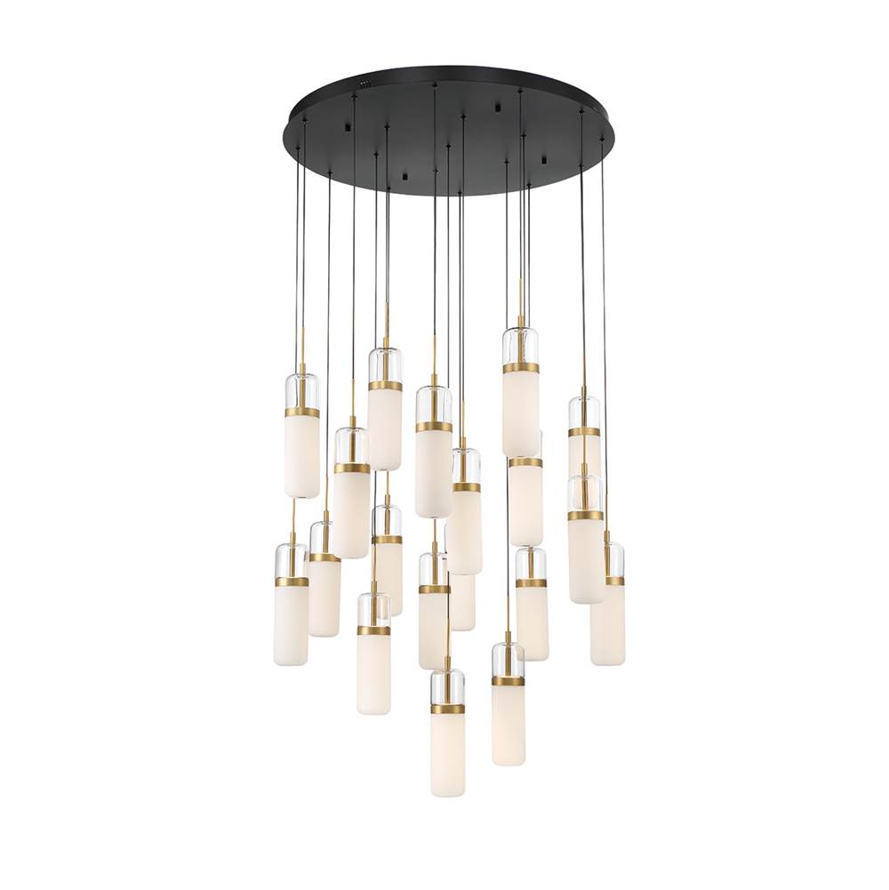 Lib&Co 10223-02 Matte Black Verona, 19 Light Round Led Chandelier, Matte Black Image 1