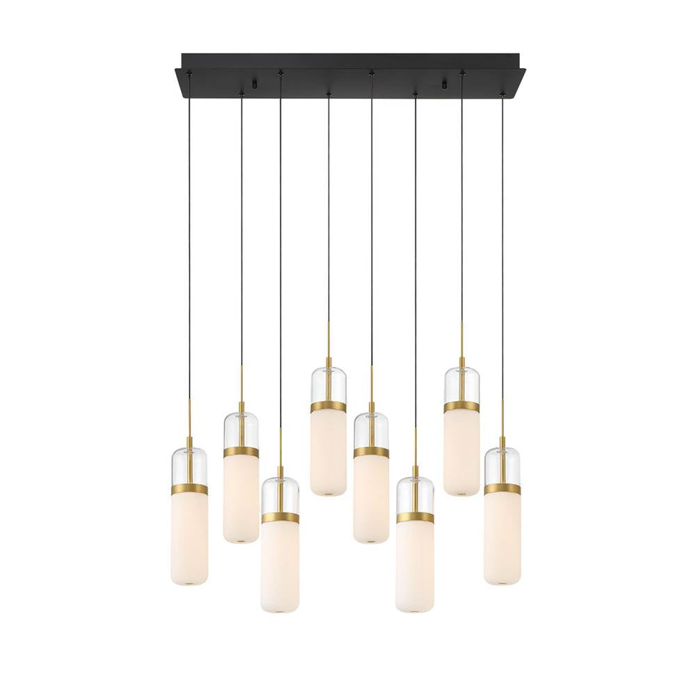 Lib&Co Verona, 8 Light Rectangular Led Chandelier, Matte Black
