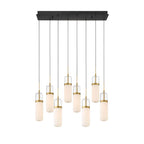 Lib&Co Verona, 8 Light Rectangular Led Chandelier, Matte Black