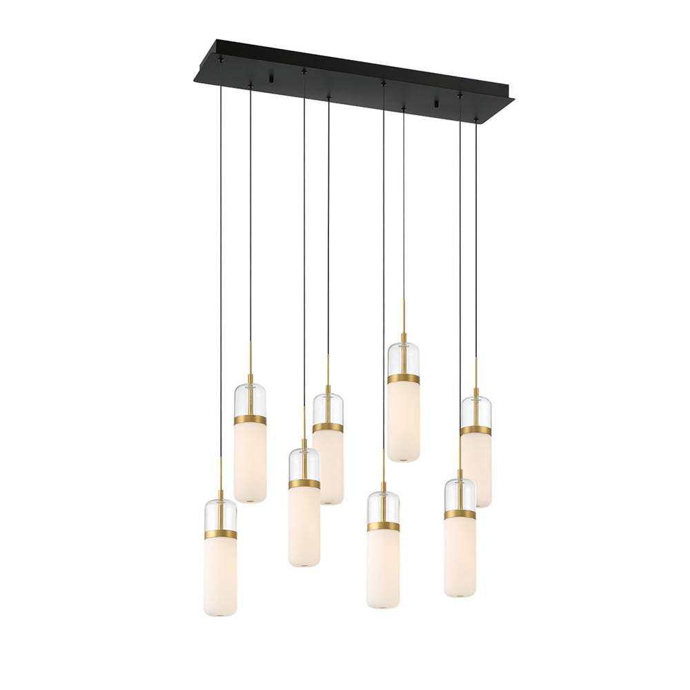 Lib&Co 10225-02 Matte Black Verona, 8 Light Rectangular Led Chandelier, Matte Black Image 1