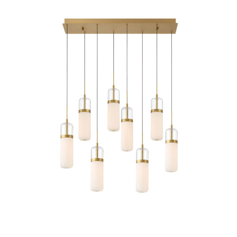 Lib&Co Verona, 8 Light Rectangular Led Chandelier, Matte Black