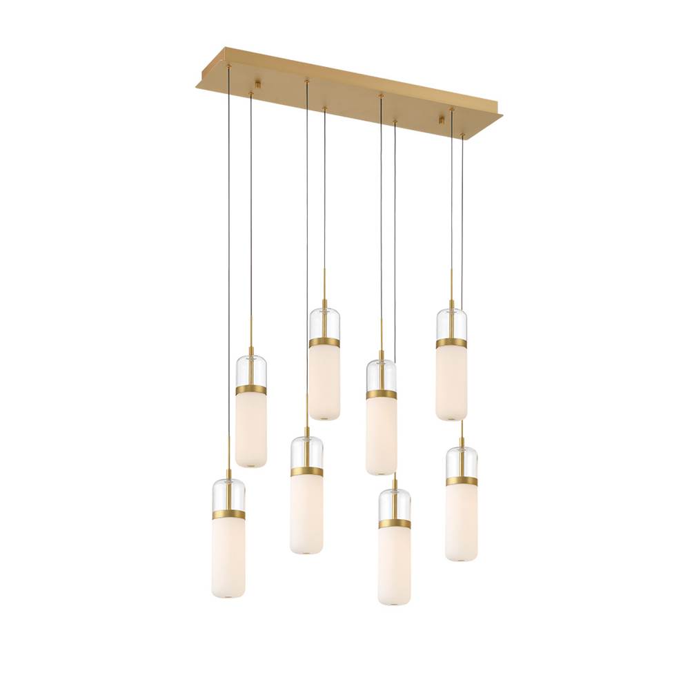 Lib&Co 10225-030 Painted Antique Brass Verona, 8 Light Rectangular Led Chandelier, Painted Antique Brass Image 1