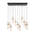 Lib&Co Verona, 14 Light Rectangular Led Chandelier, Matte Black