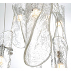 Lib&Co Sorrento, 12 Light Oval Led Chandelier, Clear, Black Canopy