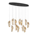 Lib&Co 12034-018-02 Black Sorrento, 12 Light Oval Led Chandelier, Amber, Black Canopy Image 1