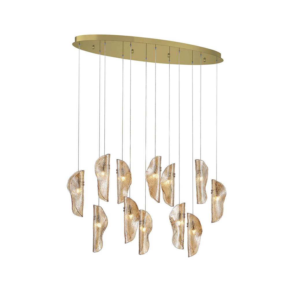 Lib&Co 12034-018-07 Gold Sorrento, 12 Light Oval Led Chandelier, Amber, Gold Canopy Image 1