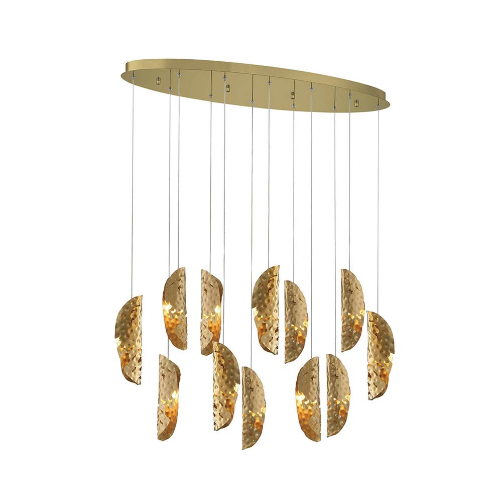 Lib&Co 12034-020-07 Gold Sorrento, 12 Light Oval Led Chandelier, Copper, Gold Canopy Image 1