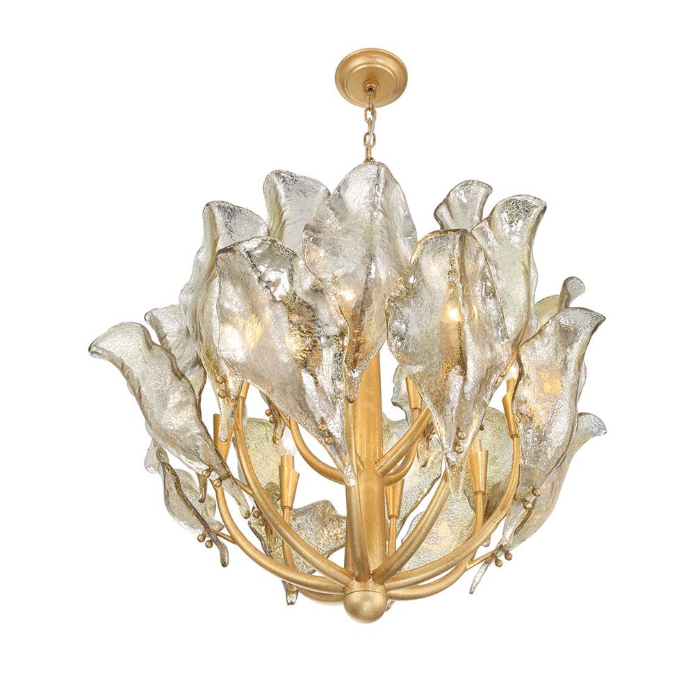 Lib&Co Brindisi, 12 Light Chandelier, Gold