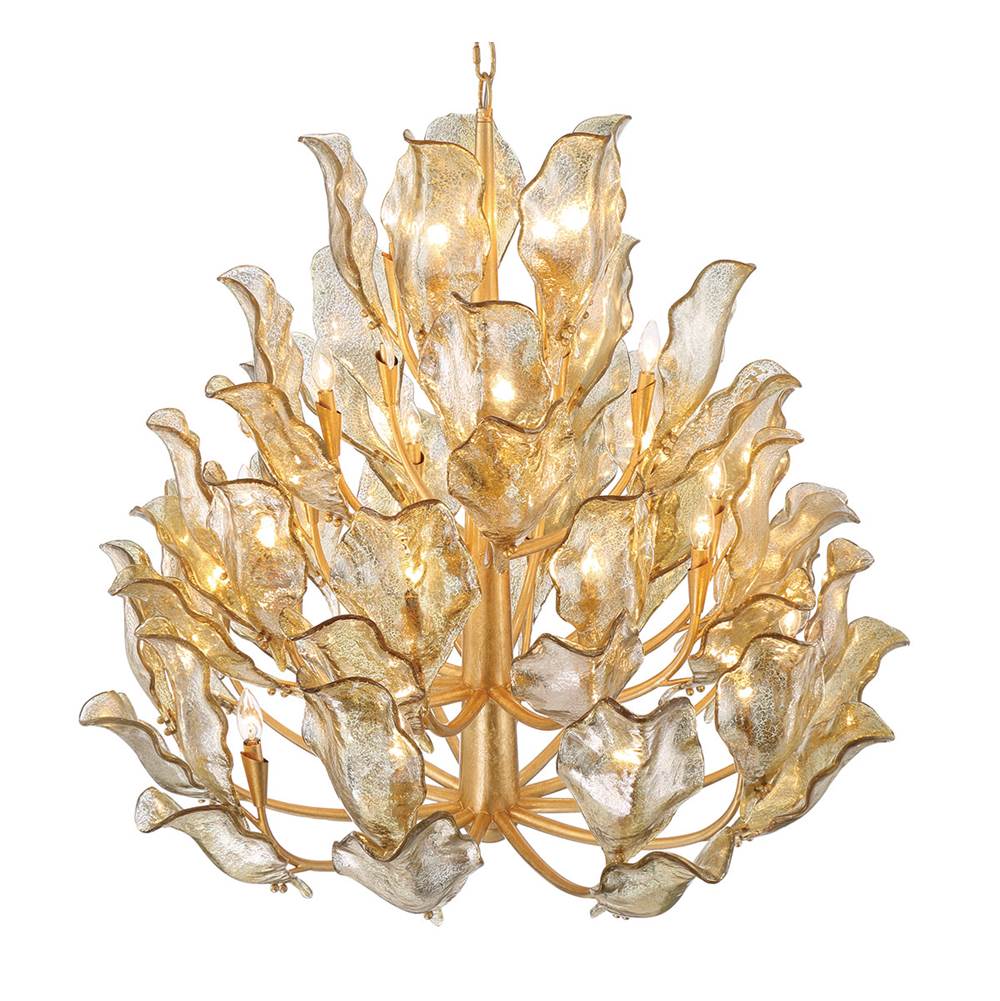 Lib&Co 12050-028 Gold Leaf Brindisi, 32 Light Chandelier, Gold Image 3