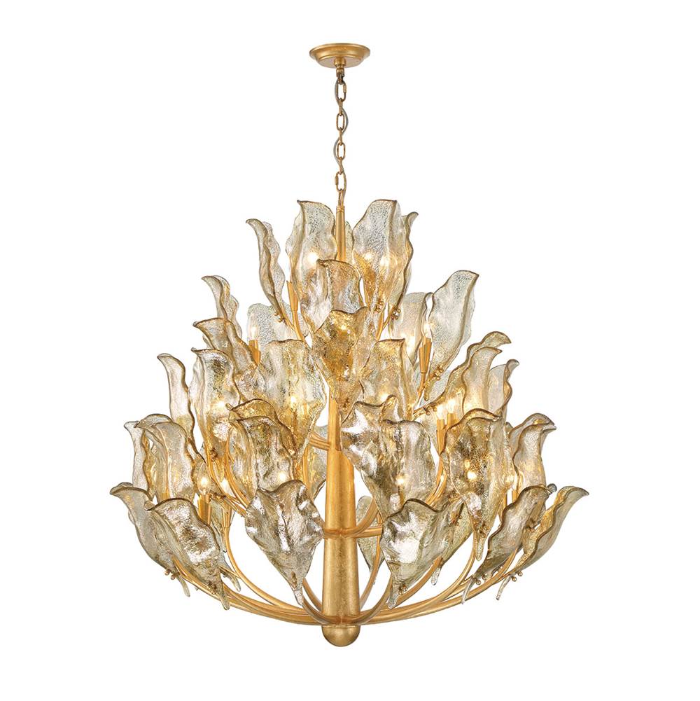 Lib&Co 12050-028 Gold Leaf Brindisi, 32 Light Chandelier, Gold Image 1