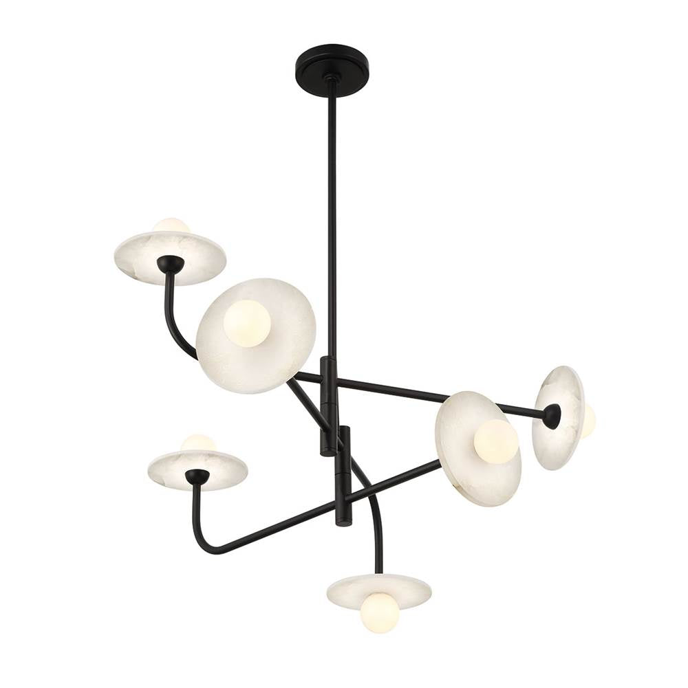 Lib&Co Teramo, 6 Light Led Chandelier, Matte Black