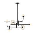 Lib&Co 12051-02 Matte Black Teramo, 6 Light Led Chandelier, Matte Black Image 1