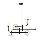 Lib&Co 12051-02 Matte Black Teramo, 6 Light Led Chandelier, Matte Black Image 1