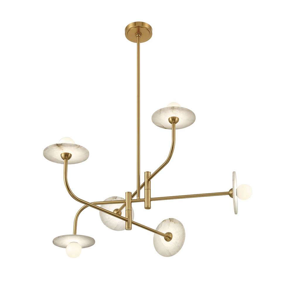 Lib&Co Teramo, 6 Light Led Chandelier, Matte Black