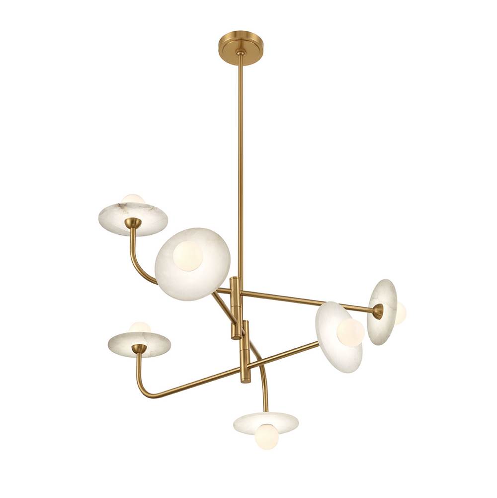 Lib&Co 12051-037 Brushed Brass Teramo, 6 Light Led Chandelier, Brushed Brass Image 3