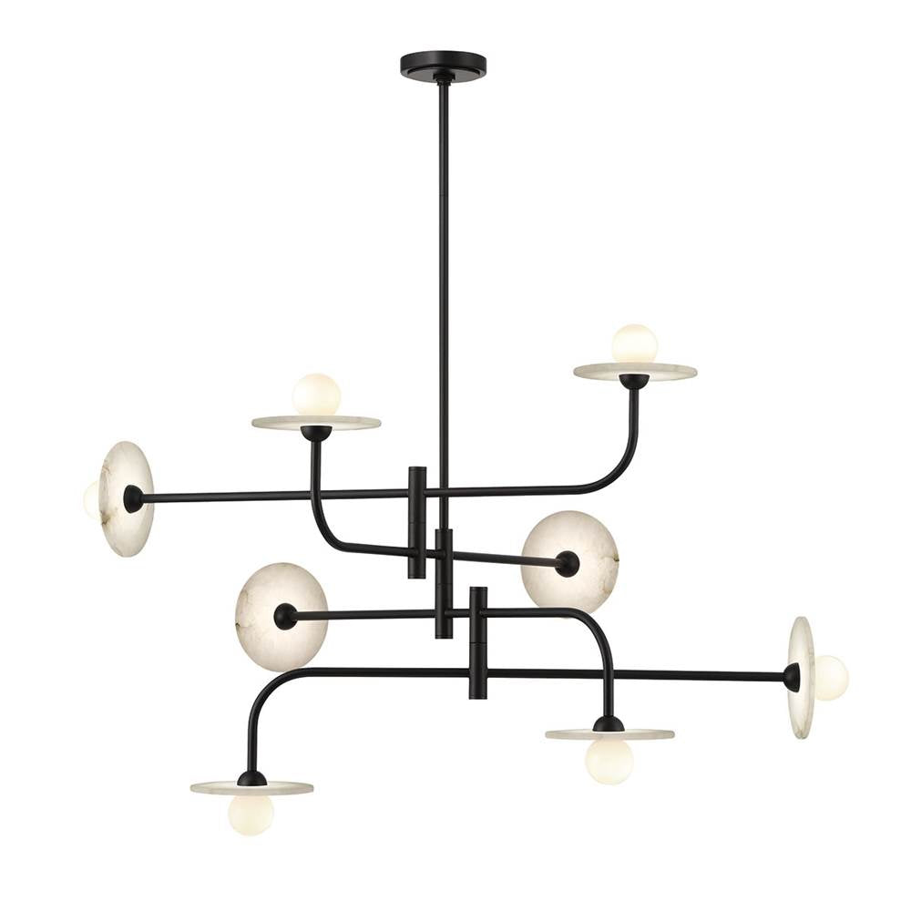 Lib&Co 12052-02 Matte Black Teramo, 8 Light Led Chandelier, Matte Black Image 1