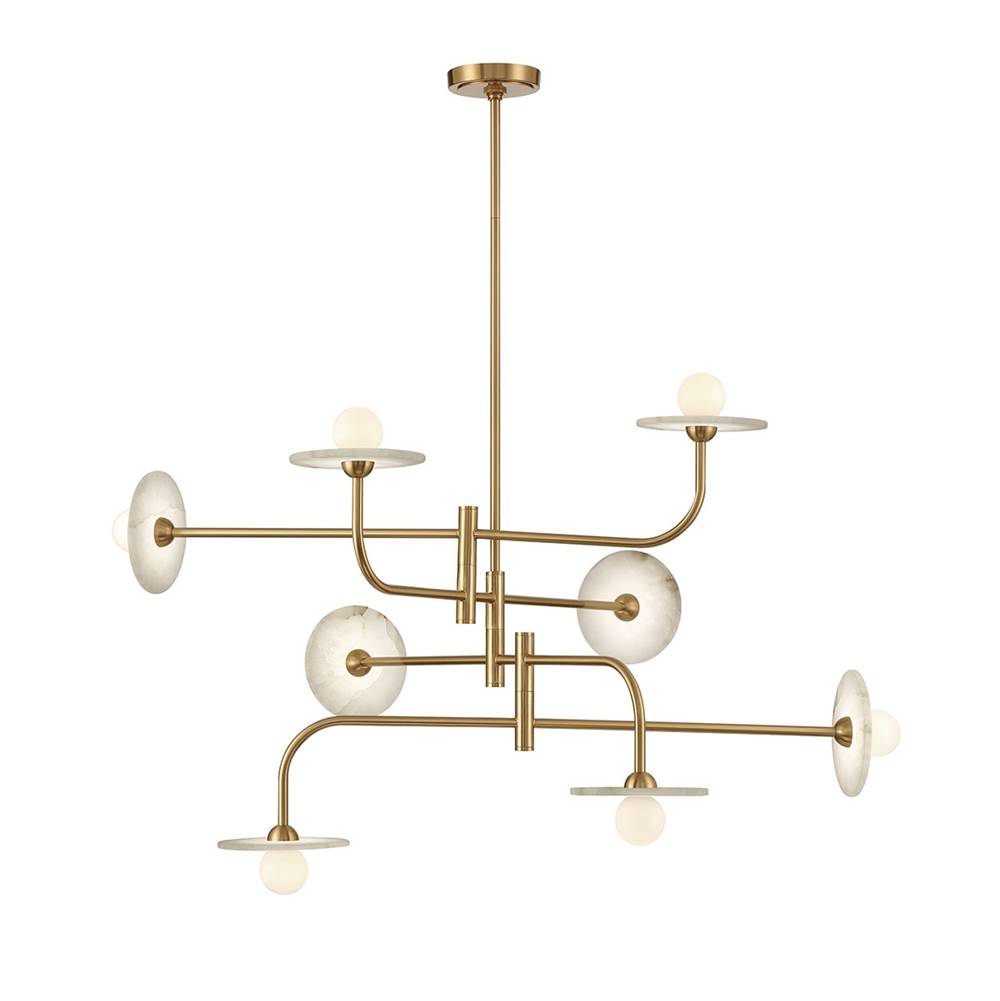 Lib&Co 12052-037 Brushed Brass Teramo, 8 Light Led Chandelier, Brushed Brass Image 1