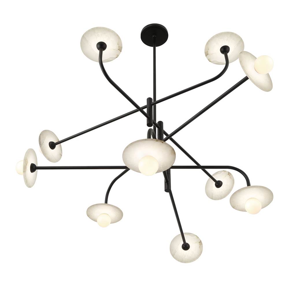 Lib&Co 12053-02 Matte Black Teramo, 10 Light Led Chandelier, Matte Black Image 2