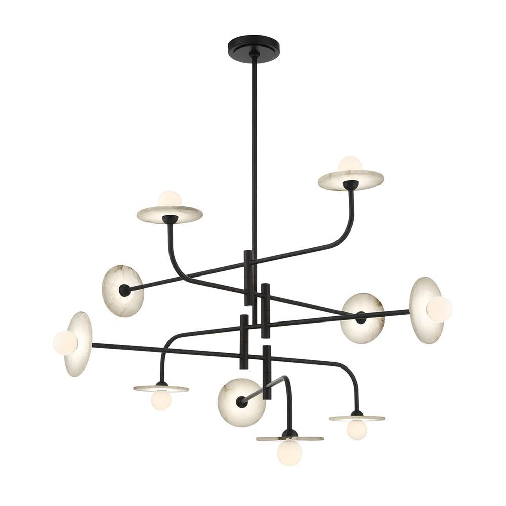 Lib&Co 12053-02 Matte Black Teramo, 10 Light Led Chandelier, Matte Black Image 1