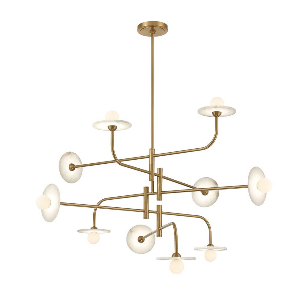 Lib&Co 12053-037 Brushed Brass Teramo, 10 Light Led Chandelier, Brushed Brass Image 1