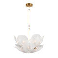 Lib&Co Corato, 12 Light Chandelier, Brushed Brass With Translucent White Glass