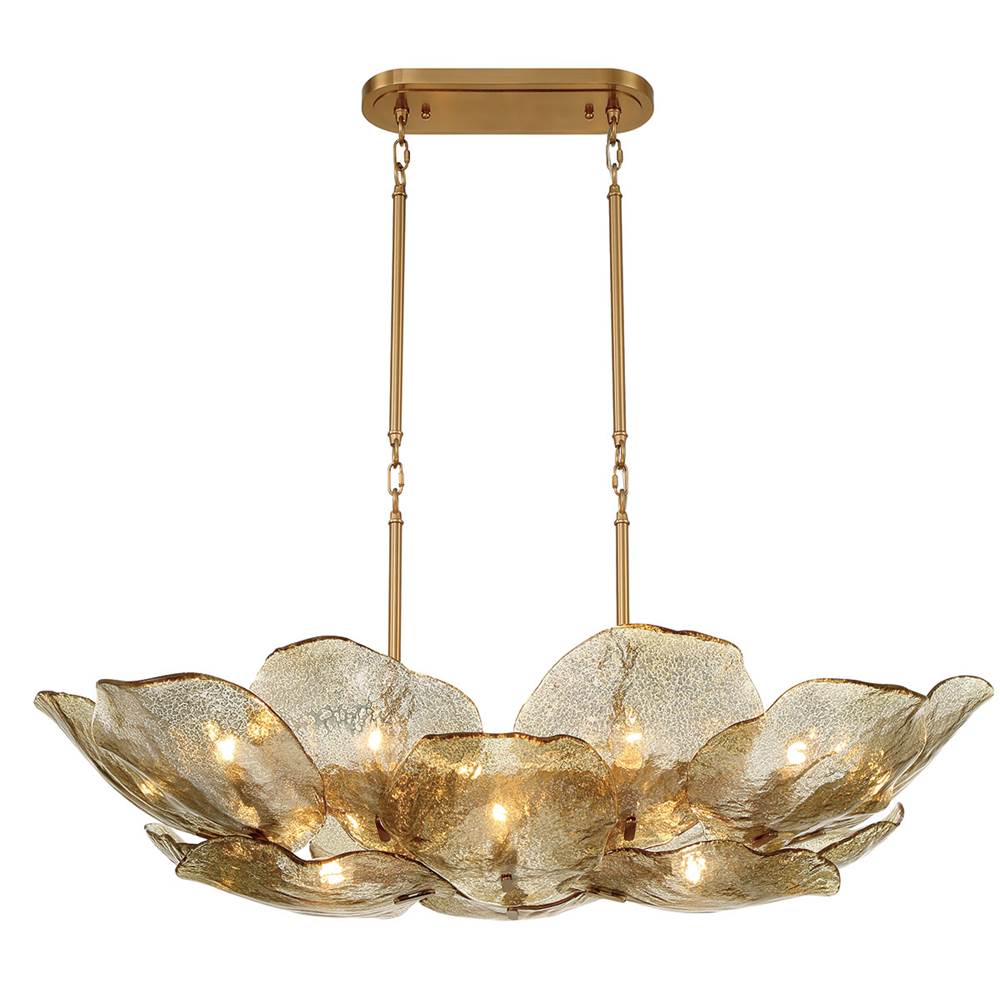 Lib&Co 12056-037 Brushed Brass Corato, 14 Light Island Chandelier, Brushed Brass Image 1