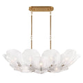 Lib&Co Corato, 14 Light Chandelier, Brushed Brass With Translucent White Glass