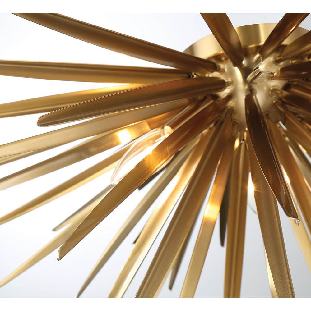 Lib&Co 12058-05 Soft Brass Trapani, 3 Light Ceiling Mount, Soft Brass Image 2