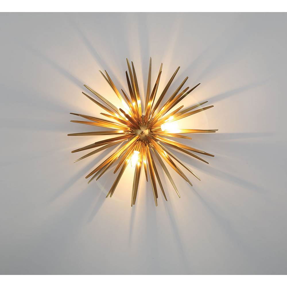 Lib&Co 12058-05 Soft Brass Trapani, 3 Light Ceiling Mount, Soft Brass Image 1