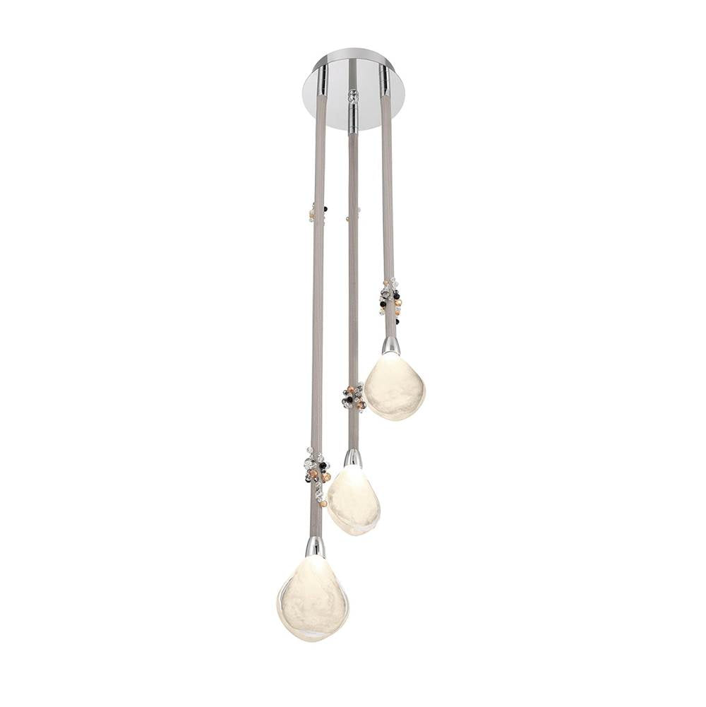 Lib&Co Bellissima, 3 Light Led Pendant, Chrome
