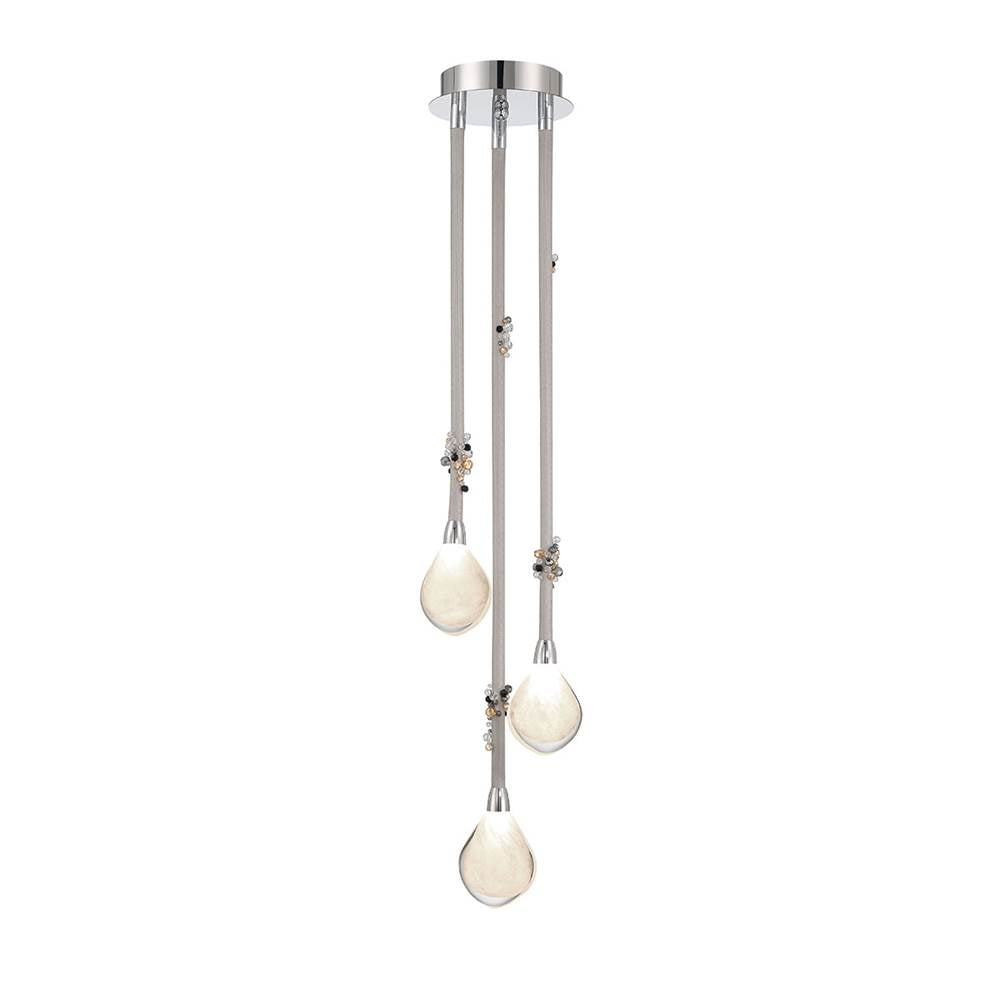 Lib&Co 12064-01 Chrome Bellissima, 3 Light Led Pendant, Chrome Image 1