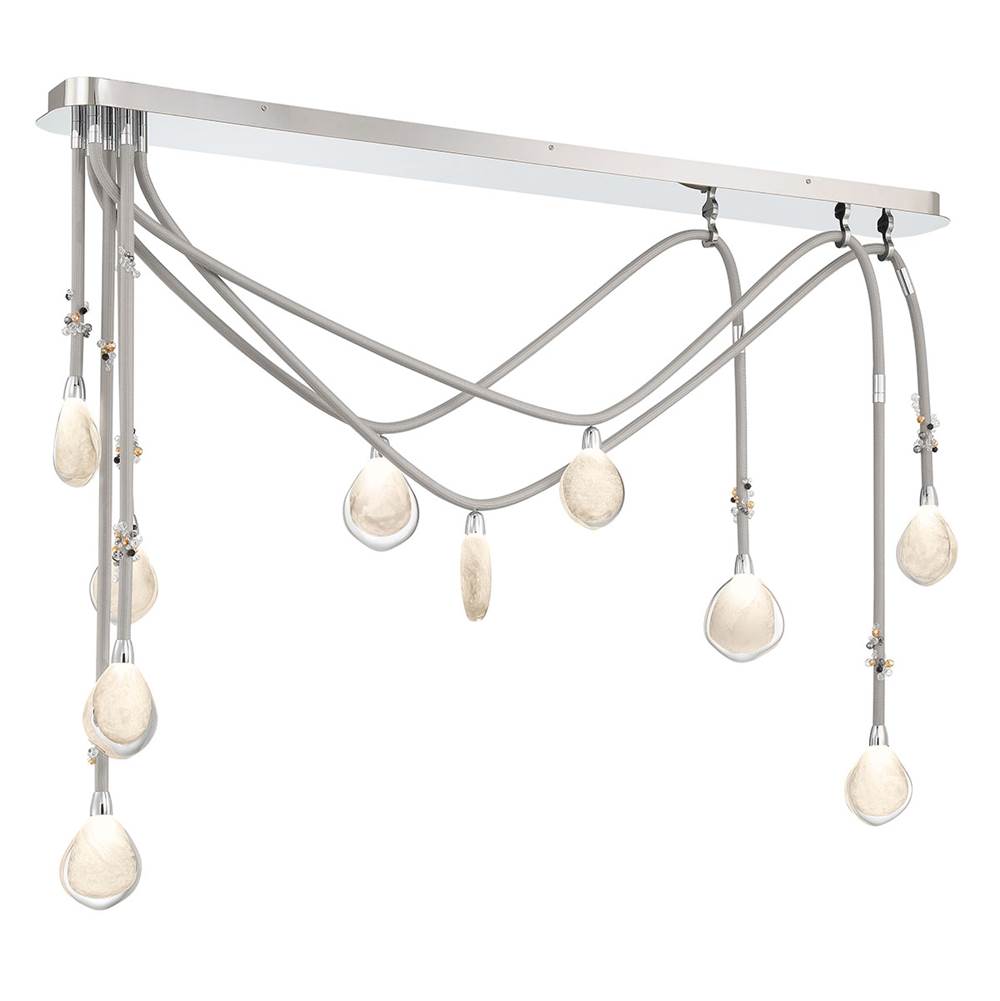 Lib&Co Bellissima, 10 Light Linear Chandelier, Chrome