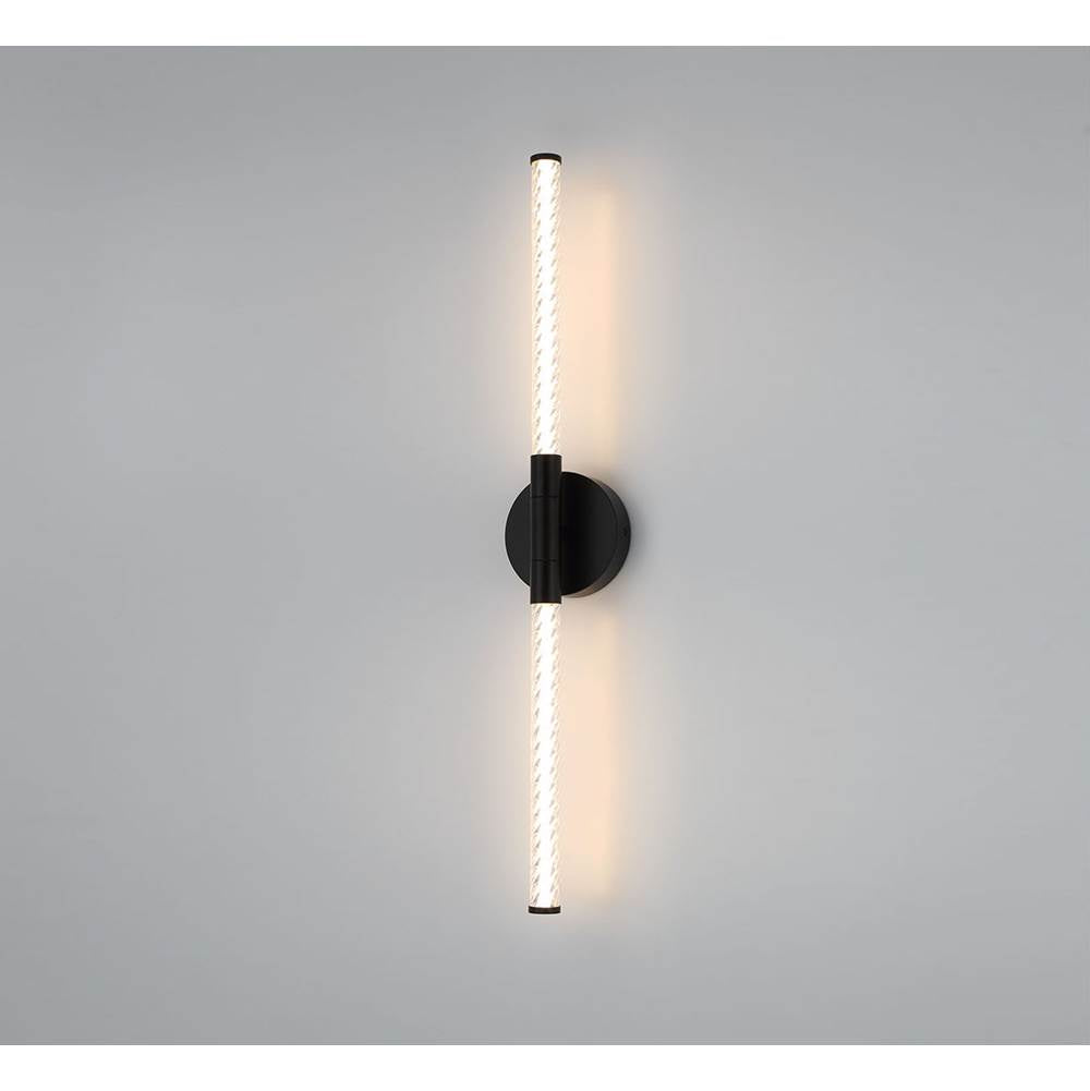 Lib&Co 12080-02 Matte Black Volterra, Large 2 Light Led Wall Mount, Matte Black Image 2